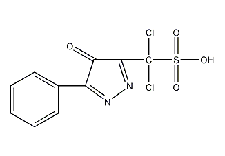 1-(2',5'-二氯-4'-磺酸苯基)-3-甲基-5-吡唑酮结构式