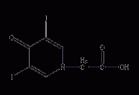 3,5-二碘-4-吡啶酮-1-乙酸结构式